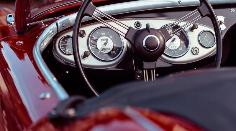 car, steering wheel, classic car, convertible, speedometer, red car, car wallpapers, auto, automobile, vehicle, chrome, oldtimer, old, vintage